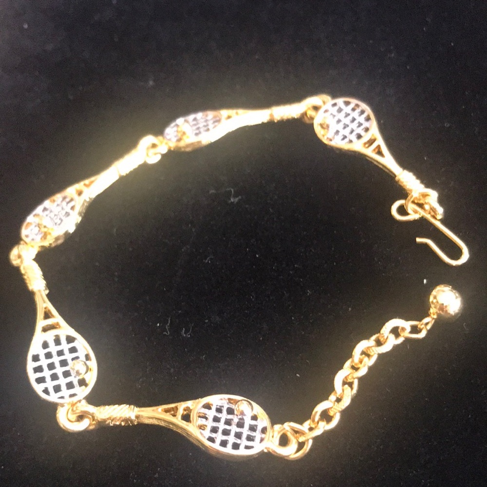 Tennis anyone gold tone bracelet